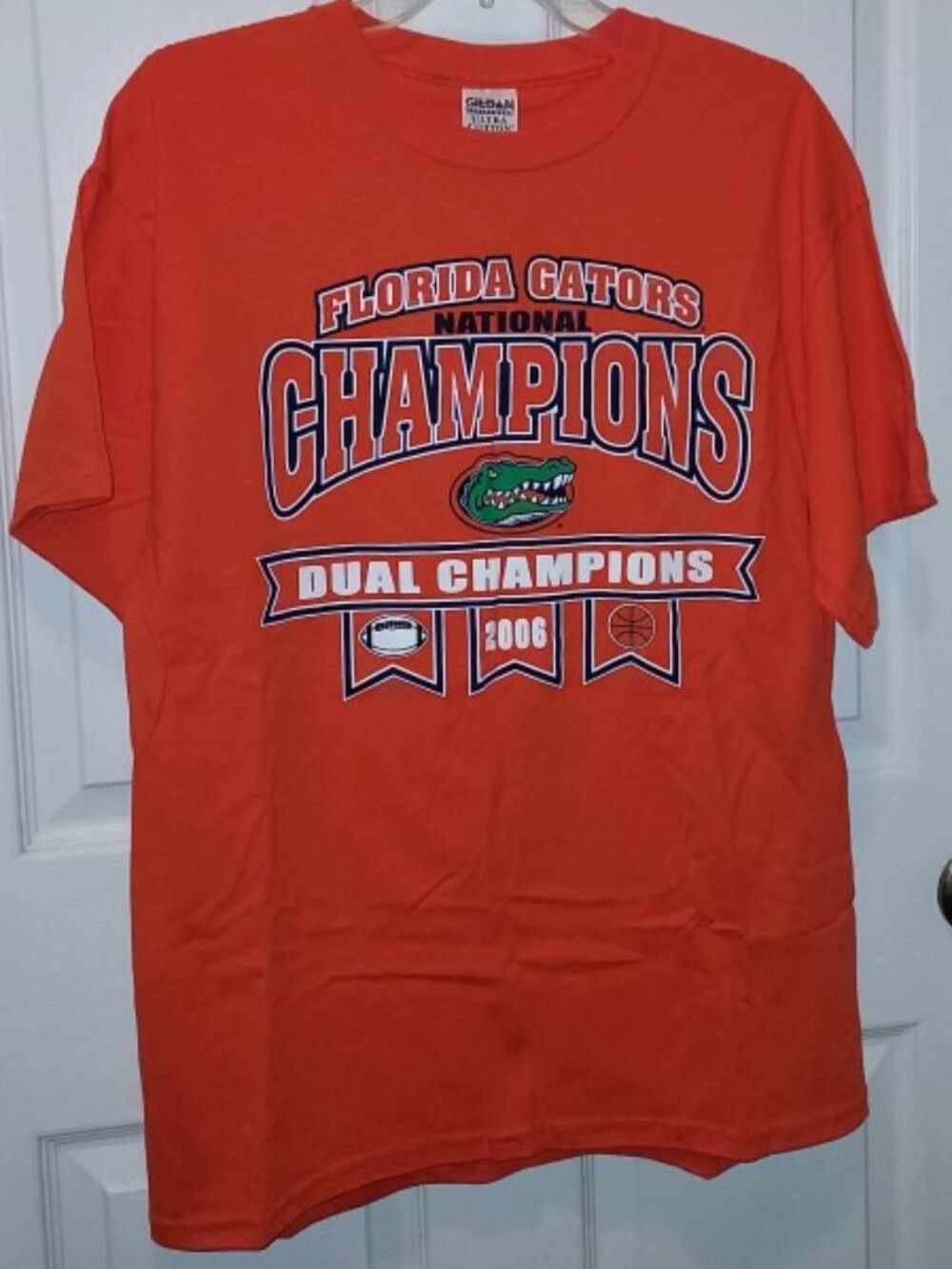 FLORIDA GATORS 2006 Dual Champions SHIRT 🧡💙🐊 Football Basketball Adult Sz L
